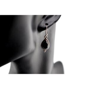 YS 925 Sterling Silver Onyx Dangle Drop Earrings